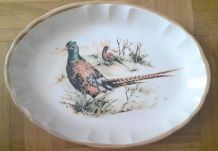 Plat Figurant Deux Faisans. Ceramica Castellania. Made In It