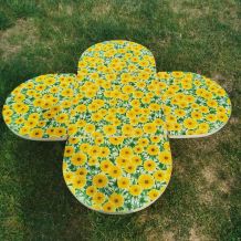 Table formica fleur vintage