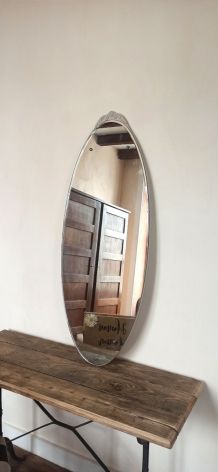 Grand miroir ovale vintage français