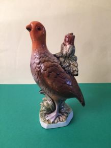 Bouteille barbotine (perdrix) estampillée Garnier