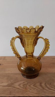 Vase vintage verre soufflé Gordiola