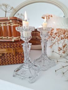 Bougeoir en cristal vintage Portieux