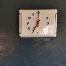 Horloge céramique vintage pendule murale silencieuse blanc 