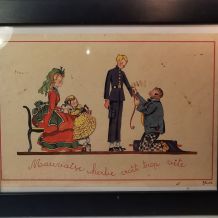 Adorable Cadre Tableau composition 20 ème de Duché publicité