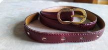 Ceinture fine rouge hermès en box calf 