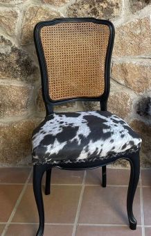 Chaise style Louis XV osier Vache