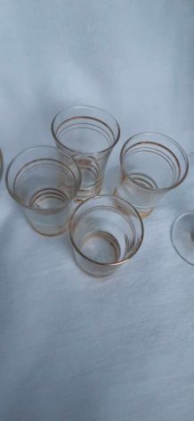 6 petits verres vintage annee 1950