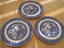 3  assiettes plates old willox alfred meakin england t