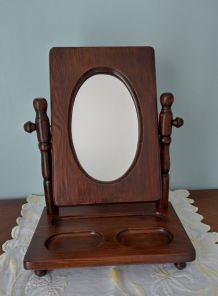 Miroir commode en bois foncé, inclinable