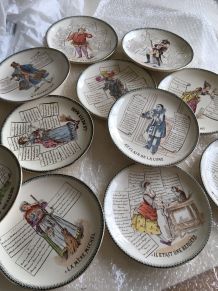 12assiettes anciennes Terre de Fer HB&amp;cie