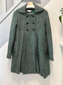 Manteau vert chiné