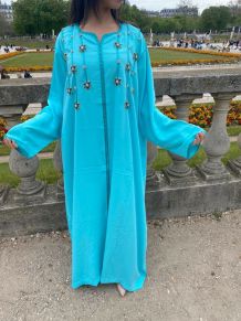 Caftan (jellaba ) à strass en crépe