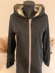 Veste noir (mi long) imperméable réversible taille S
