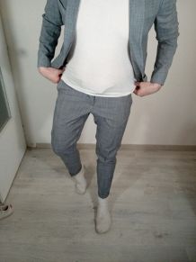 Superbe costume homme zara gris taille 48 veste 38 pantalon