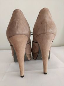 13C* Baldinini - sexy shoes taupe top cuir/daim (40)