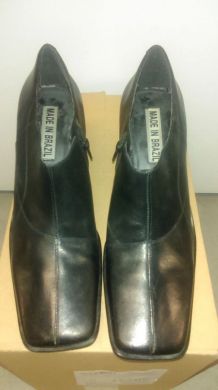 252* belles chaussures noires en cuir (39)
