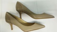 673A* JONES - magnifiques escarpins taupe cuir (40)