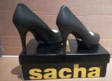 173A* Sacha premium - sexy escarpins gris cuir (40)