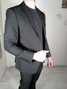 Élégant costume noir homme zara taille veste 48 pantalon 40