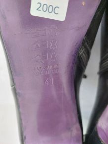 200C* Milano - magnifiques escarpins noirs tt cuir (41)