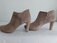 195C* PIURE sexy shoes gris-taupe cuir (42)