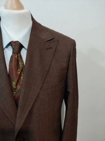 Original costume marron en laine légère