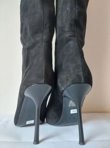 799B* Giampaolo Viozzi sexy bottes hautes noires CUIR (40)