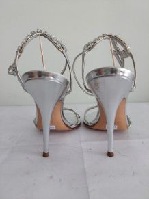 105C* Casadei - sexy sandales argent full cuir (38)
