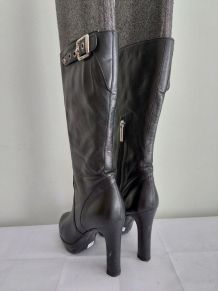 86C* Luciano Padovan-sexy bottes noires tout cuir (37)