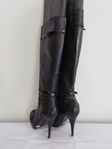 81C* MANAS belles bottes noires tout cuir (40)