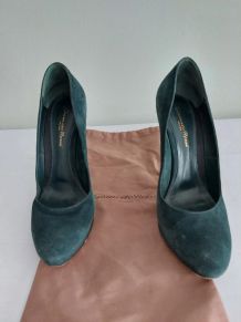 74C* Gianvito ROSSI escarpins verts full cuir (38,5)