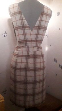 Magnifique jupe/robe vintage, 5% laine, bretelles tissu croi