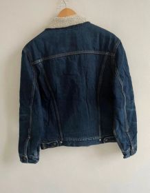 Veste en Jean Levi’s Col Sherpa/Trucker Bleu Marine - Exclus