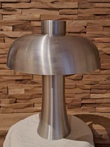 Lampe champignon en aluminium brossé par DORIA des années 70