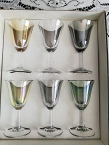 6 verres irisés Luminarc vintage 