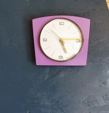 Horloge formica vintage pendule murale silencieuse "Lilas"