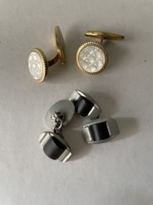 Lot 2 paires de boutons de manchettes 
