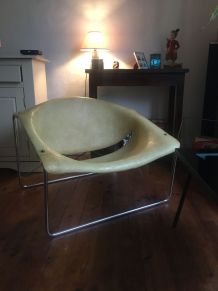 2 fauteuils 60s fibre de verre et acier