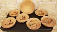 Set de 6 assiettes à fromage GIEN dans leur boîte