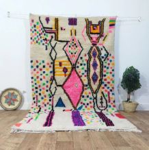 Tapis Berbère Fait Main Multicolore En Laine
