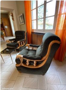 2 fauteuils velours 