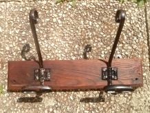 patères metal et bois massif , vintage