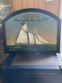 Tableau bateau bois AMERICA