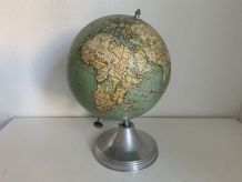 Globe terrestre Taride aluminium vintage 1940 mappemonde - 3