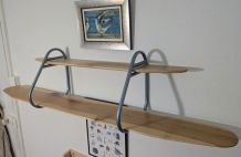 Etagère double tablette bois massif dlg hitier moderniste