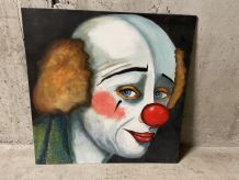 Huile sur carton « clown triste »