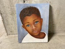 Huile sur toile « enfant africain »