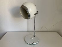 Grande lampe vintage 1960 eyeball blanche mid-century bureau