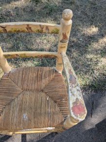 Chaise haute bois motifs Peter Rabbit