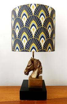Lampe cheval et abat-jour art déco style Maison Charles